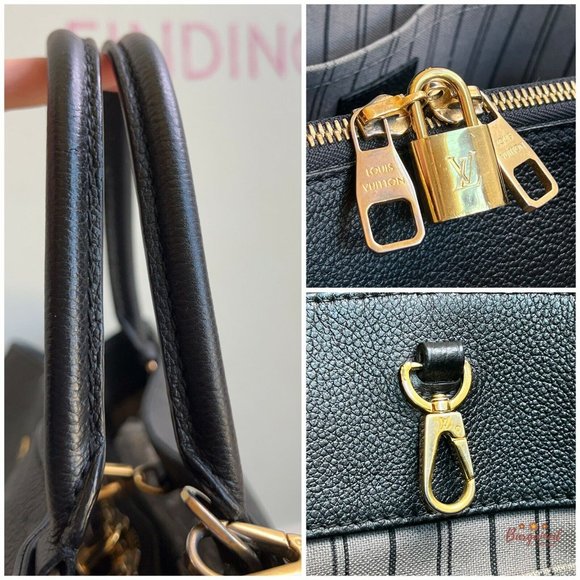 Authentic LOUIS VUITTON Black Monogram Empreinte Montaigne GM Bag W/ Strap - Picture 6 of 13